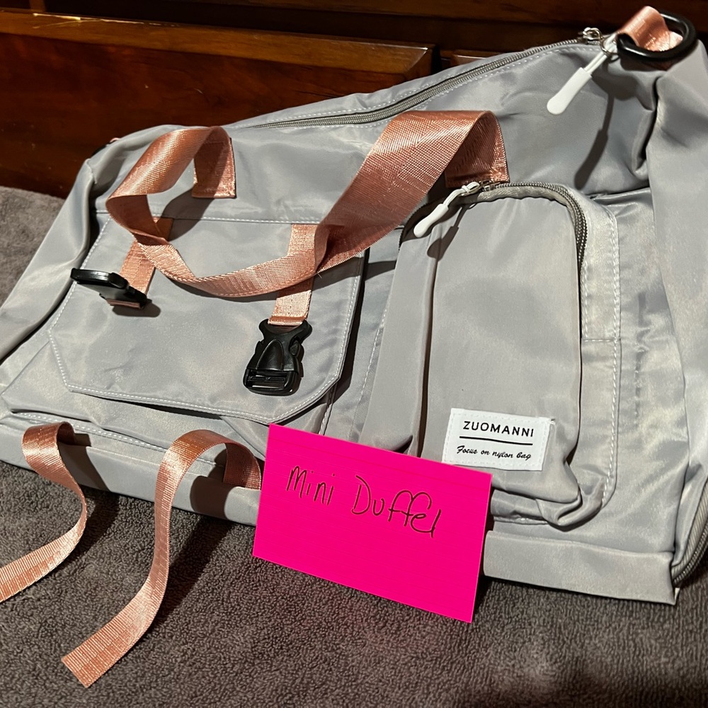 Gray Mini Duffel Bag